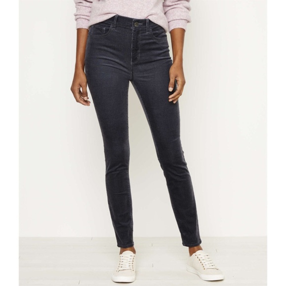 NWT LOFT Gray High-Waist Skinny Corduroy Pants
